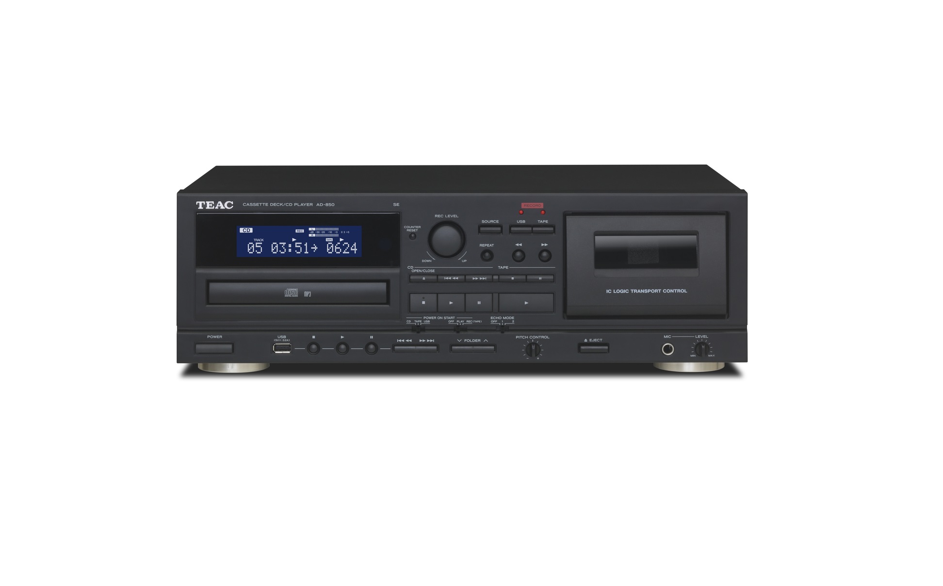 TEAC AD-850-SE CD-player /Cassette/USB Black