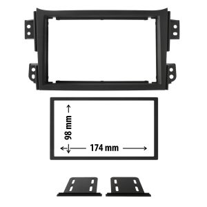 Phonocar  03625 Adattatore per vano autoradio con cornice di rifinitura e staffe di fissaggio